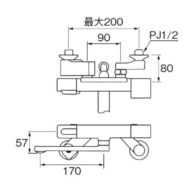 画像2: SANEI/三栄水栓 SK1811C1 混合栓 壁付シャワー混合栓 サーモシャワー混合栓