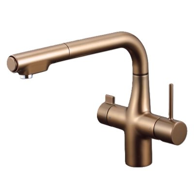 画像1: KVK KM6121SCECBR ビルトイン浄水器用シングルシャワー付混合栓(eレバー) ノーブルアンバー