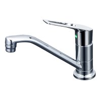 KVK KM5011ZUTR2EC 取付穴兼用型・シングル混合栓(eレバー)撥水 200mmパイプ付 寒冷地用