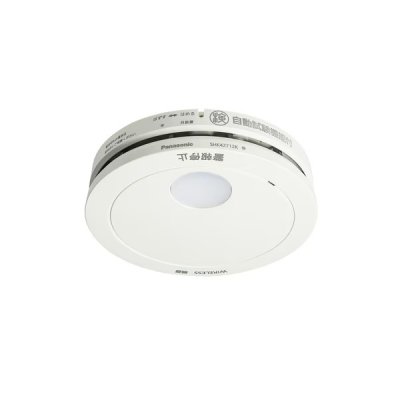 画像1: パナソニック SHK42712K 住宅用火災警報器 けむり当番 薄型 2種 親器 電池式 ワイヤレス連動親器 あかり付 警報音 音声警報 AiSEG連携機能付 煙式 ホワイト 白