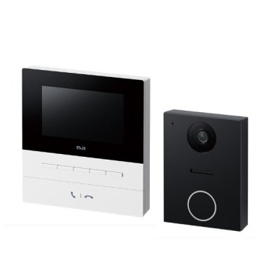 画像1: Nasta KS-ND02A-WBK インターホン2 親機ホワイト×子機ブラック Interphon2 玄関子機＋室内親機セット 24時間防犯カメラ機能 自動応答機能 スマホ対応