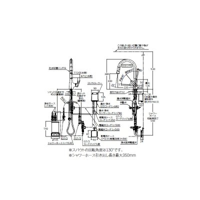 画像3: TOTO TKG209B0J 水栓金具 RFシリーズ シングル混合水栓(台付き1穴) グースネック水栓 浄水器兼用 ビルトイン形 タッチレス エコシングル 浄水カートリッジ付属