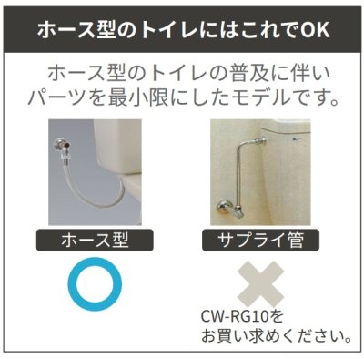 画像2: 『在庫あり』 INAX/LIXIL CW-RG10-REC/BN8 シャワートイレ RGシリーズ 脱臭無し基本タイプ ホース型 貯湯式 オフホワイト ☆2[本州四国送料無料]