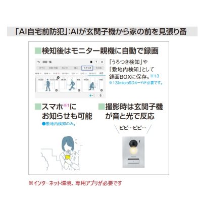 画像7: 『在庫あり』 パナソニック VL-SWE720KF インターホン 外でもドアホン テレビドアホン AI搭載ドアホン 3-7タイプ 電源コード式  ☆