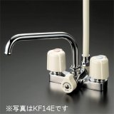 シャワー水栓 KVK　KF14E　デッキ形２ハンドルシャワー 取付ピッチ120mm [〒]