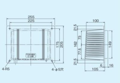 画像2: 東芝 換気扇部材 ウェザーカバー 樹脂製【C-10B】 [■]