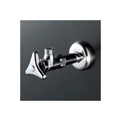 画像1: 止水栓 KVK　K6-P2　アングル形止水栓 銅パイプ ナットなし 固定こま