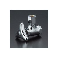 止水栓 KVK　K6-P5NB　アングル形止水栓 銅パイプ ニップル ワンなし 給水管抜け防止ナット付 固定こま