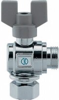 水栓金具 カクダイ　650-411-13　アングル型ボールバルブ(片ナットつき) [□]