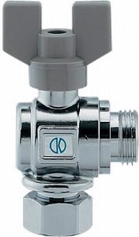 水栓金具 カクダイ　650-411-13　アングル型ボールバルブ(片ナットつき) [□]