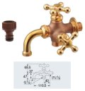 ガーデニング カクダイ　704-118-13　ガーデン用万能ホーム双口水栓(レトロ)