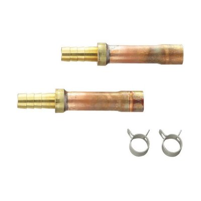 画像1: 配管用品 三栄水栓　T421-5S-10AX12.7　ペア樹脂管銅管金具セット 一口循環接続