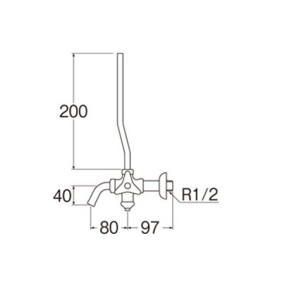 画像2: 水栓金具 三栄水栓　V222AD-13　止水栓 バルブ アングル形止水栓 D式アングル分岐止水栓