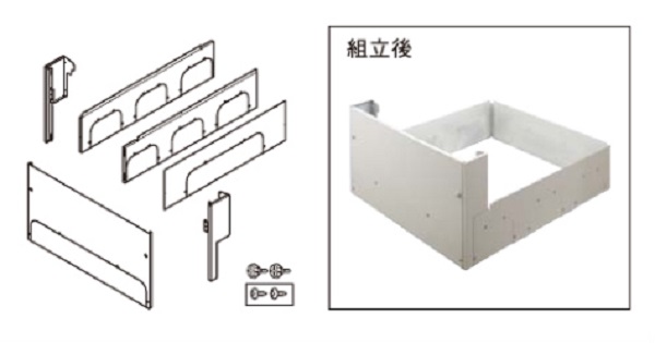 パナソニック Ad Hez4d2q C エコキュート部材 脚部化粧カバー アイボリー色 鋼板製 4方向 460l Ad He46d2q Cの後継品 まいどdiy