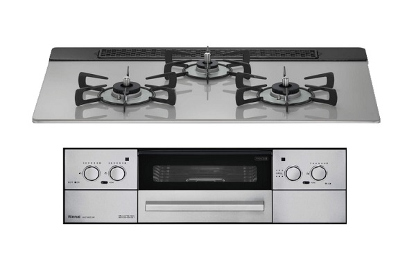 生活家電 調理機器 リンナイ 【RHS71W32L24RSTW 都市ガス用】 強火力(左・右) ビルトインコンロ 都市ガス 75cm LiSSe(リッセ)  クラウドシルバー ココットプレート付属 [∠]