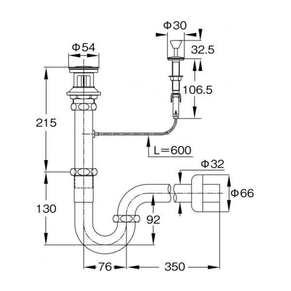 GROHE PARTS ワイヤー式ポップアップ排水金具1 JPK12900  グローエ - 2