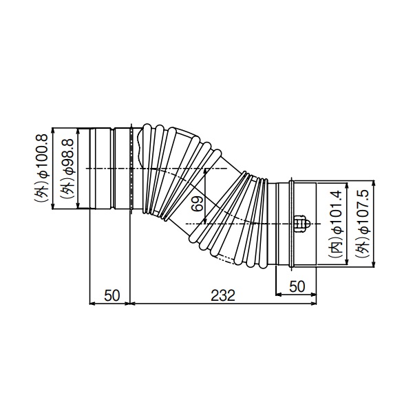 リンナイ リンナイ φ100KP部材【FFTL-10-400B】φ100 2本管直出給排気トップ（24-1706）【FFTL10400B】 