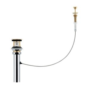 画像: 水栓金具　カクダイ　494-015-32 ポップアップ排水金具ユニット ゴールド