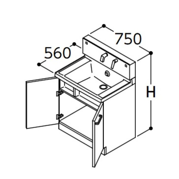 画像1: TOTO 洗面化粧台 【LDSWB075AAGEN1A】 サクア 2枚扉タイプ 間口750 洗面ボウル高さ750 扉カラーホワイト 受注生産品 [♪■§] (1)