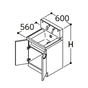 画像: TOTO 洗面化粧台 【LDSWB060AAJEN1A】 サクア 2枚扉タイプ 体重計収納 間口600 洗面ボウル高さ750 扉カラーホワイト 受注生産品 [♪■§]