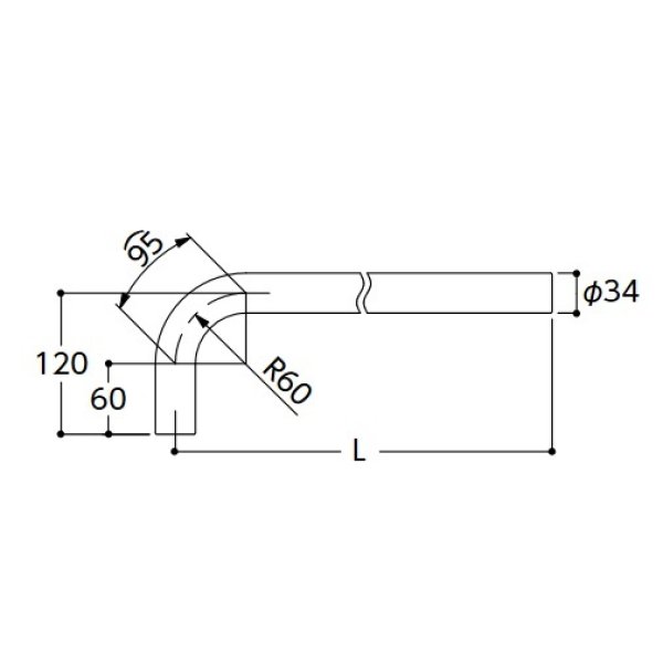 住宅用屋外手すり TOTO TS139CE2 片端エンドバー 2000mm