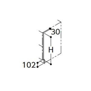 画像: TOTO エンドスペーサー(ドア枠用) 【LEWB030GDN1G】 サクア 洗面化粧台用 高さ699 ※受注生産品 [■§]