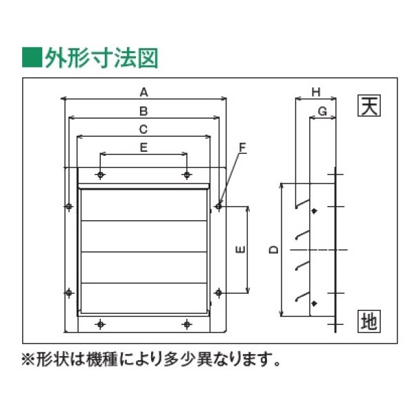 画像2: テラル　PS-8C　風圧式シャッター 鋼板製 適用圧力扇羽根径20cmブレード2枚 圧力扇オプション [♪◇] (2)