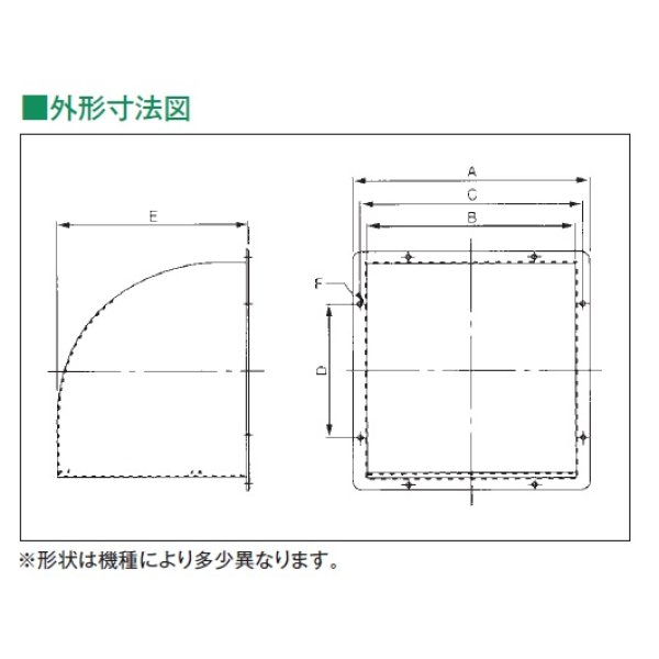 画像2: テラル　OFS-18　フード ステンレス製 網無 適用圧力扇羽根径45cm 板厚1mm 圧力扇オプション [♪◇] (2)