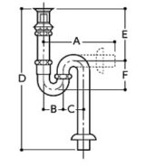 画像: 水栓金具 TOTO　T7PW6　洗面器用排水金具 32mm ワンプッシュ式専用排水金具(Pトラップ) 大口径 [■]