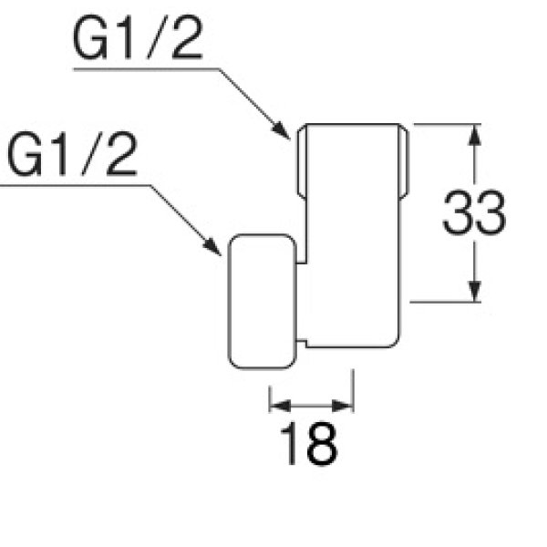 画像2: 水栓金具 三栄水栓　T2041-13-A　ナット付ベンリーカンエルボ（小曲り） (2)