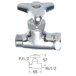 画像: 水栓金具 三栄水栓　JV21A-2A-13　化粧バルブ2型 ストレート形止水栓