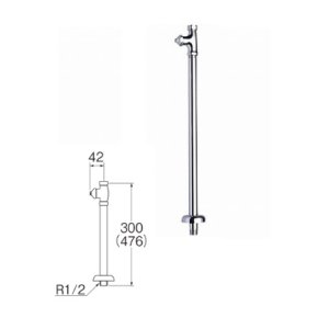 画像: 水栓金具 三栄水栓　V21JSD-X2-13X300　D式ストレート形止水栓 共用形