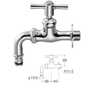 画像: 水栓金具 三栄水栓　Y126YV-13　散水用ホーム水栓 横水栓 単水栓