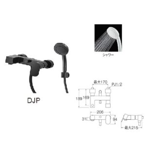 画像: 水栓金具 三栄水栓　SK1781-DJP-13　シングルシャワー混合栓 壁付シングルレバー式 ブラック