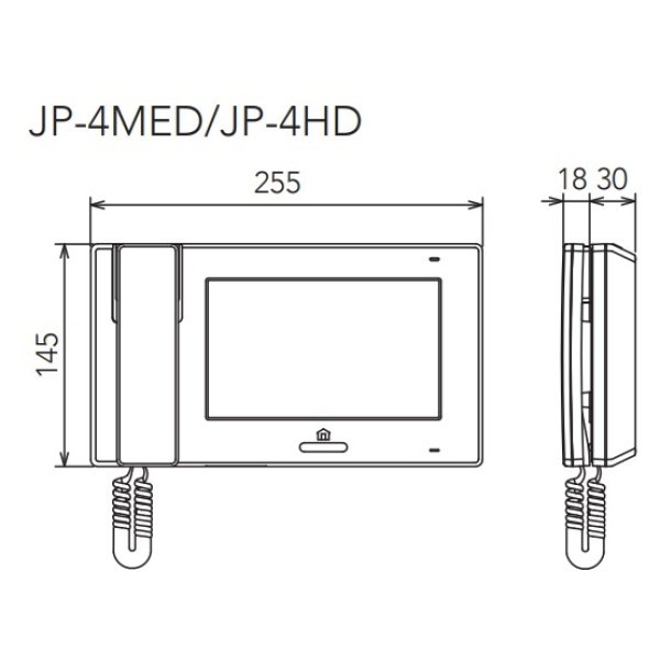 画像2: インターホン アイホン　JP-4HD　モニター付子機 [∽] (2)