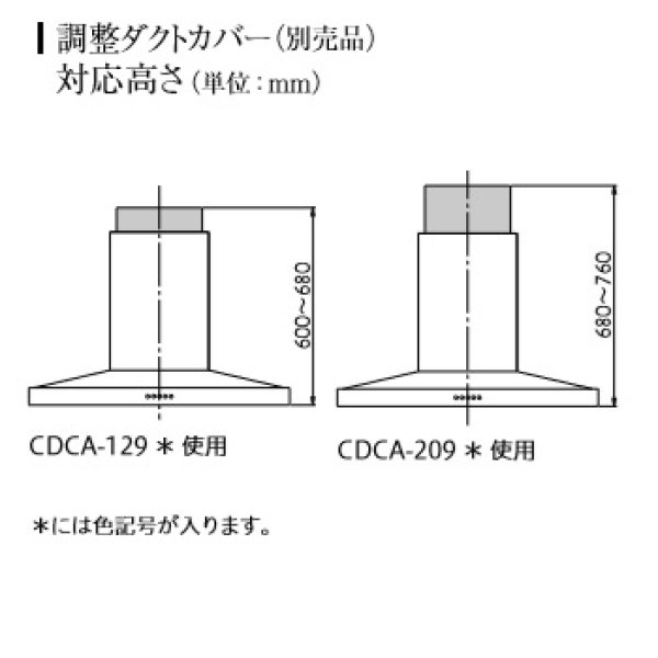 画像2: 富士工業/FUJIOH 【CDCA-209 S】 調整ダクトカバー ステンレス 換気扇 レンジフード アリアフィーナ 別売品 ※受注生産品 [♪§] (2)