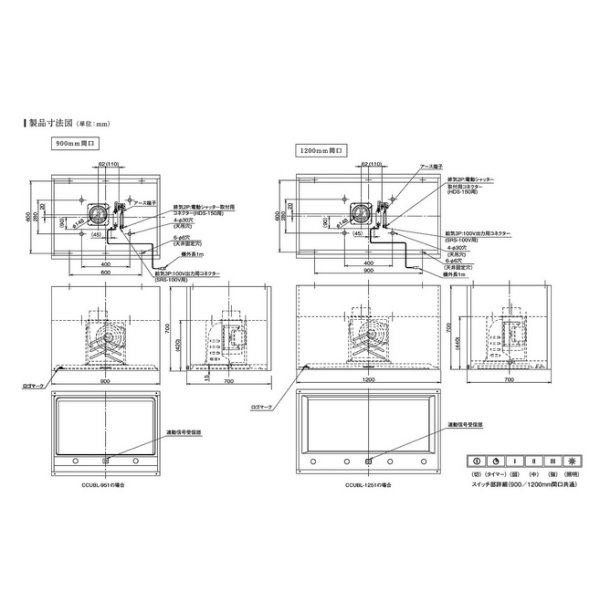 画像3: 富士工業/FUJIOH 【CCUBL-951 S/TW】 換気扇 レンジフード 間口 900mm アリアフィーナ センタークーボ 天井取付タイプ ※受注生産品 [♪§] (3)
