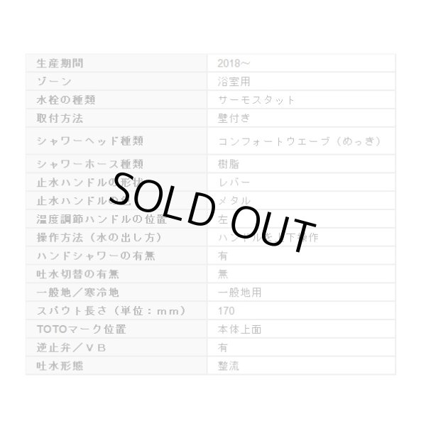画像2: 【在庫あり】TOTO 浴室用水栓金具　TBV03403J　GG 壁付サーモスタット混合水栓(コンフォートウエーブ めっき) ※TMGG40E3取換推奨品 [☆2【本州四国送料無料】] (2)