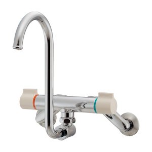 画像: 水栓金具 カクダイ　128-111　2ハンドル混合栓(折りたたみ式)