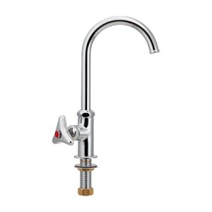 画像: 水栓金具 カクダイ　724-764-13　左ハンドル立形スワン水栓 [□]