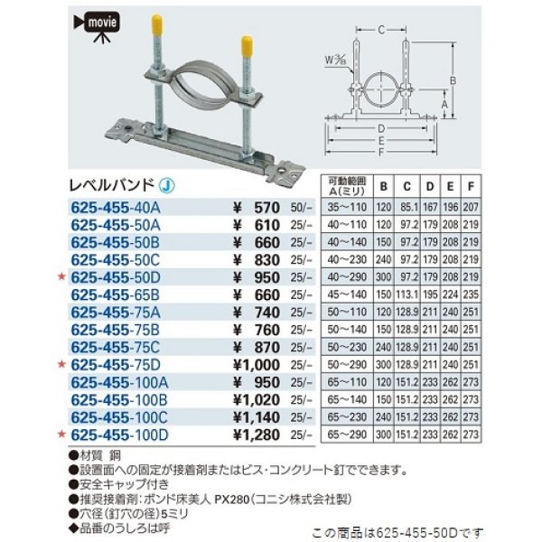 画像2: 水栓金具 カクダイ　625-455-50D　レベルバンド [□] (2)