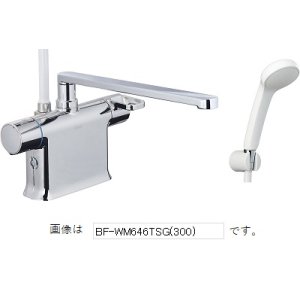画像: INAX/LIXIL　BF-WM646TNSG(300)　サーモスタット付シャワーバス水栓 エコフルスプレーシャワー クロマーレS デッキタイプ 寒冷地(水抜き式) [★]