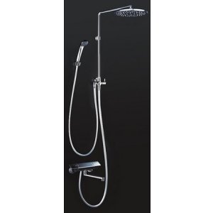 画像: KVK　KF3140　オーバーヘッドシャワー付サーモ 170mmパイプ付 吐水口付タイプ 丸ヘッド仕様