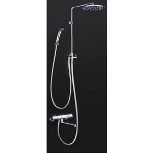 画像: KVK　KF3130　オーバーヘッドシャワー付サーモ 170mmパイプ付 吐水口付タイプ 丸ヘッド仕様