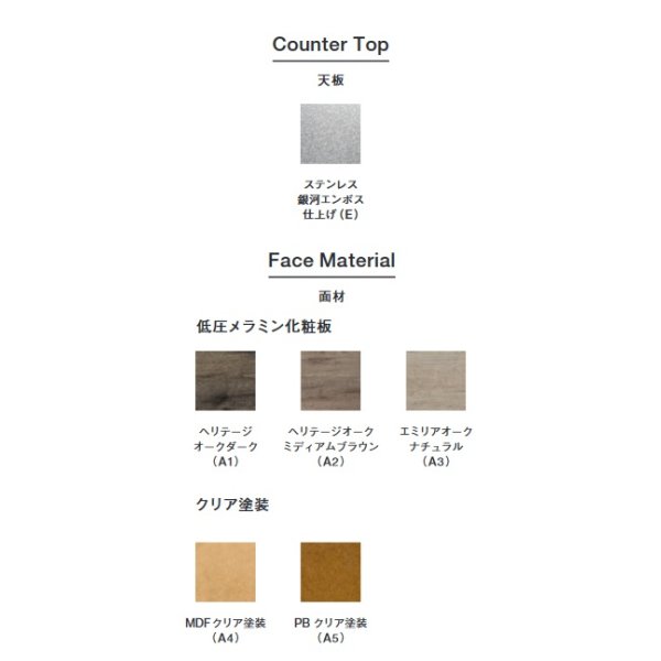 画像3: マイセット/onedo/ワンド SOUシリーズ 【SOU-1500K-(EB/EC)-(L/R)-(A1-5)】 キッチン本体 間口1500mm 天板:銀河エンボス仕上 ※受注生産 [♪§] (3)