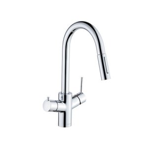 画像: セラトレーディング　HGM13806T　キッチン用浄水器兼用湯水混合栓(スパウト引出しタイプ) クロム [♪]