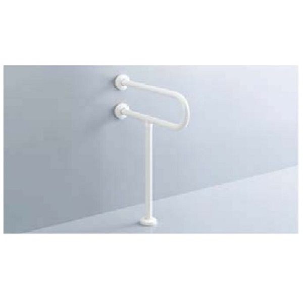 画像1: INAX/LIXIL　KF-525AE60J　トイレ関連 大便器用手すり 壁床固定式 樹脂被覆タイプ D600 [◇] (1)