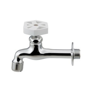 画像: 水栓金具 カクダイ 702-225-W 泡沫胴長横水栓 ホワイト