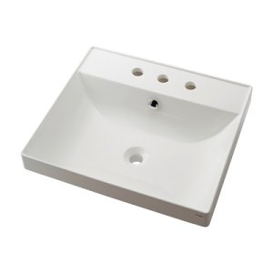 画像: 洗面所 カクダイ　493-183　角型洗面器 3ホール [♪■]