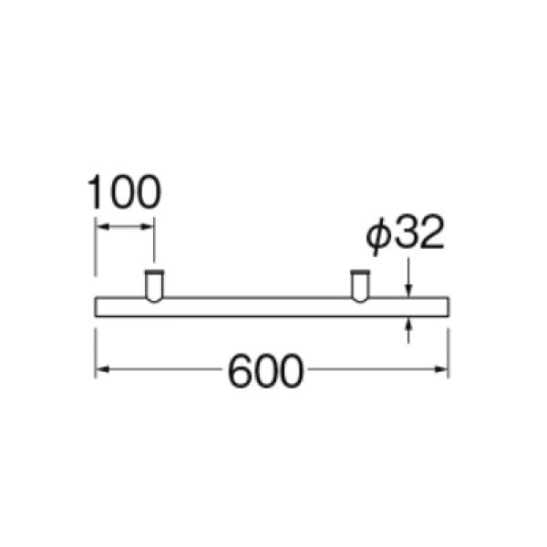 画像2: 洗面所 三栄水栓　W5908-600-MD　ニギリバー L=600 マットブラック (2)